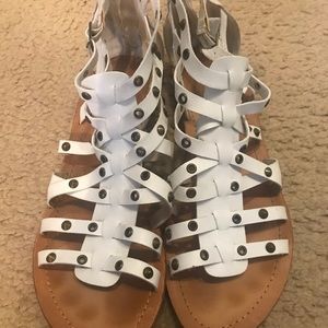 White gladiator sandals